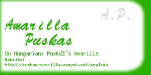 amarilla puskas business card